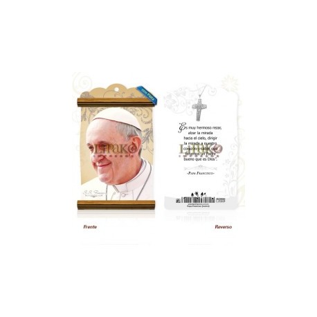 Papa Francisco (rostro) (frente) MADERA